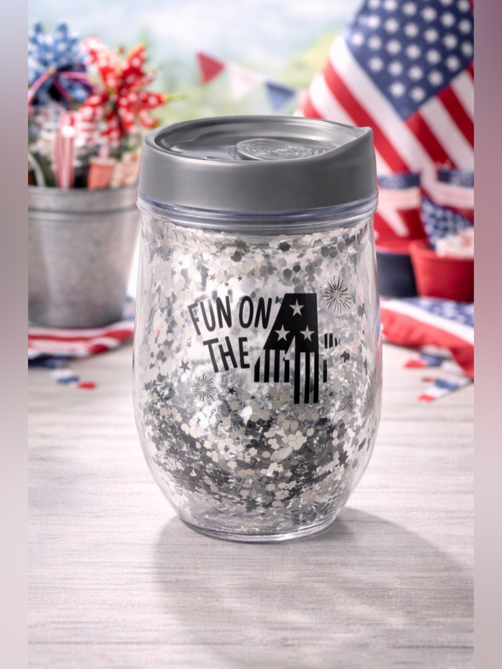 🎆✨ Fun on the 4th Double Wall Confetti Glitter Tumbler | OS